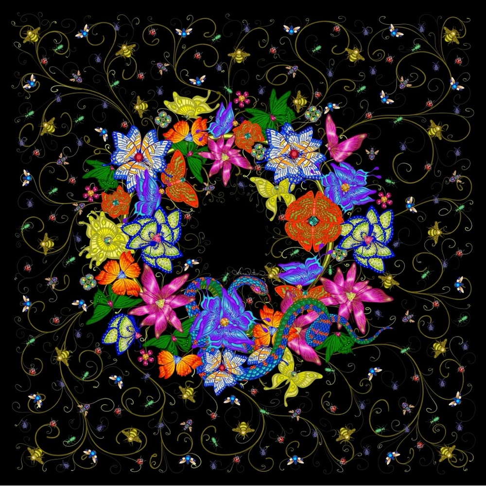 90x90 Silk Scarf
Hand rolled